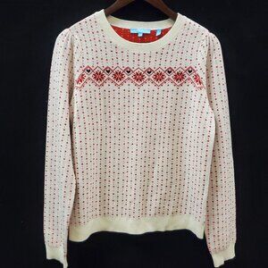 Draper James Womens Fair Isle Holiday Sweater Size S Christmas Heritage Preppy